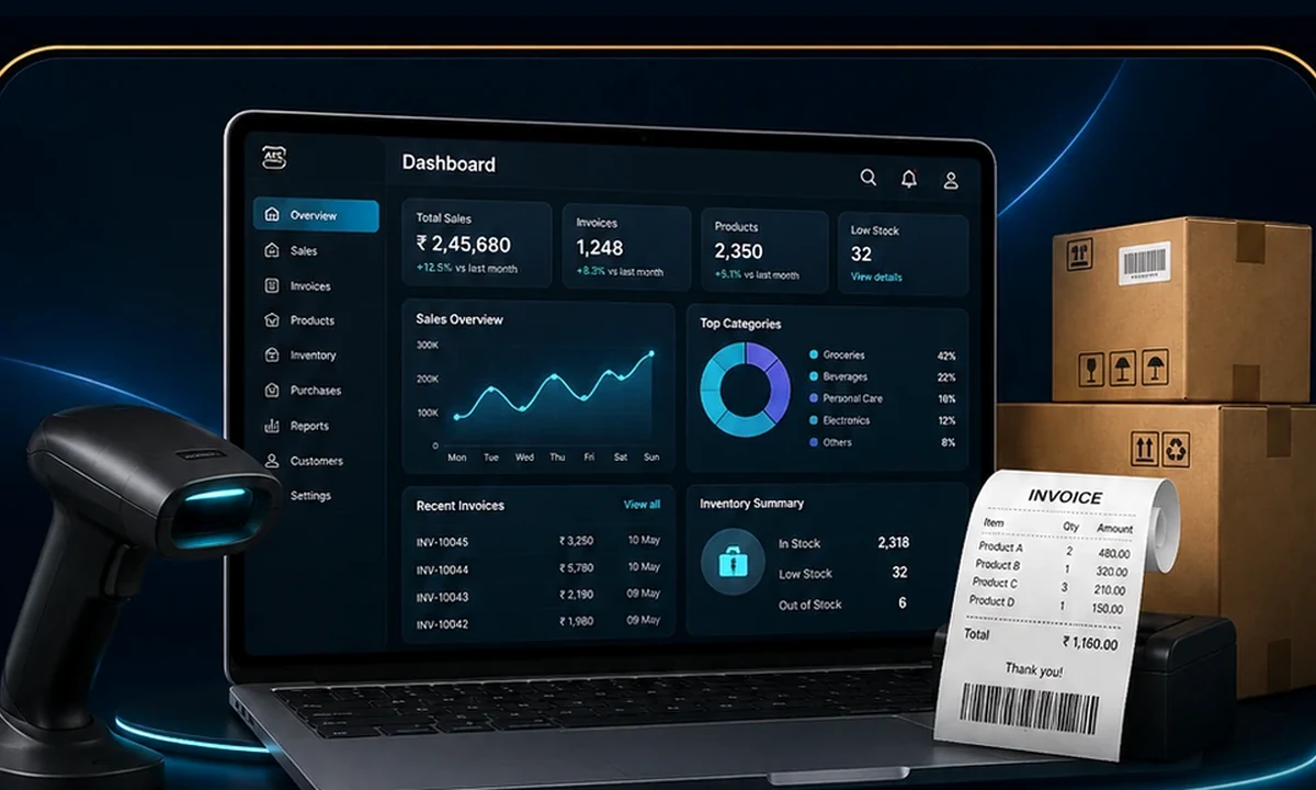 Billing and inventory software dashboard